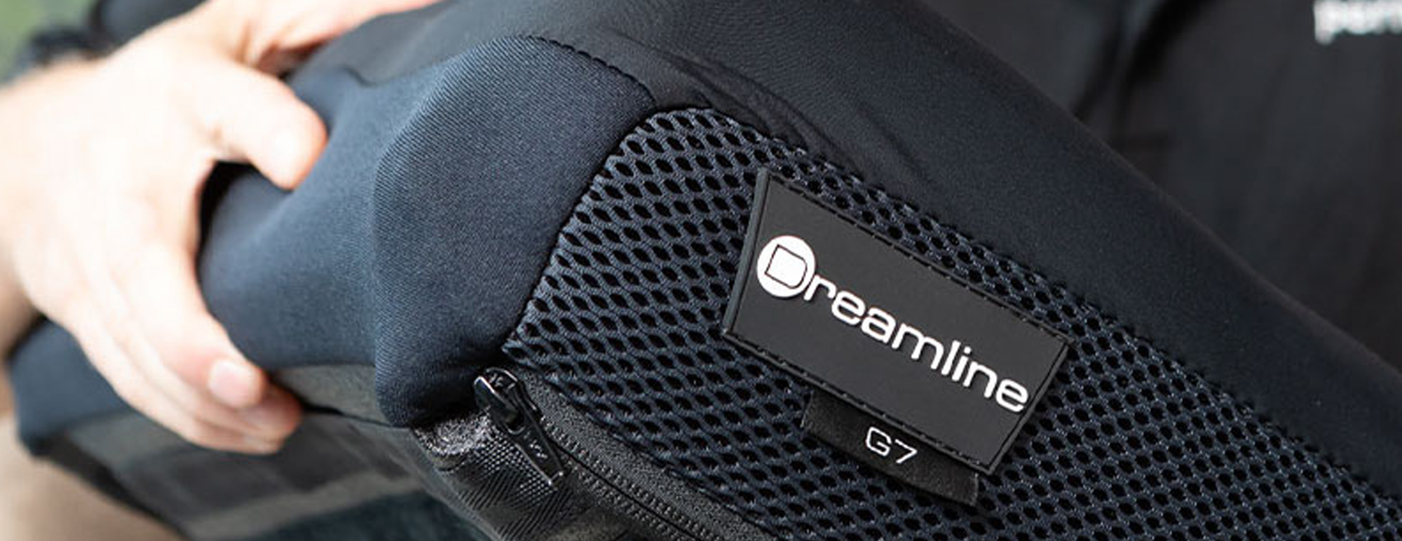 Dreamline wheelchair cushion being fitted.