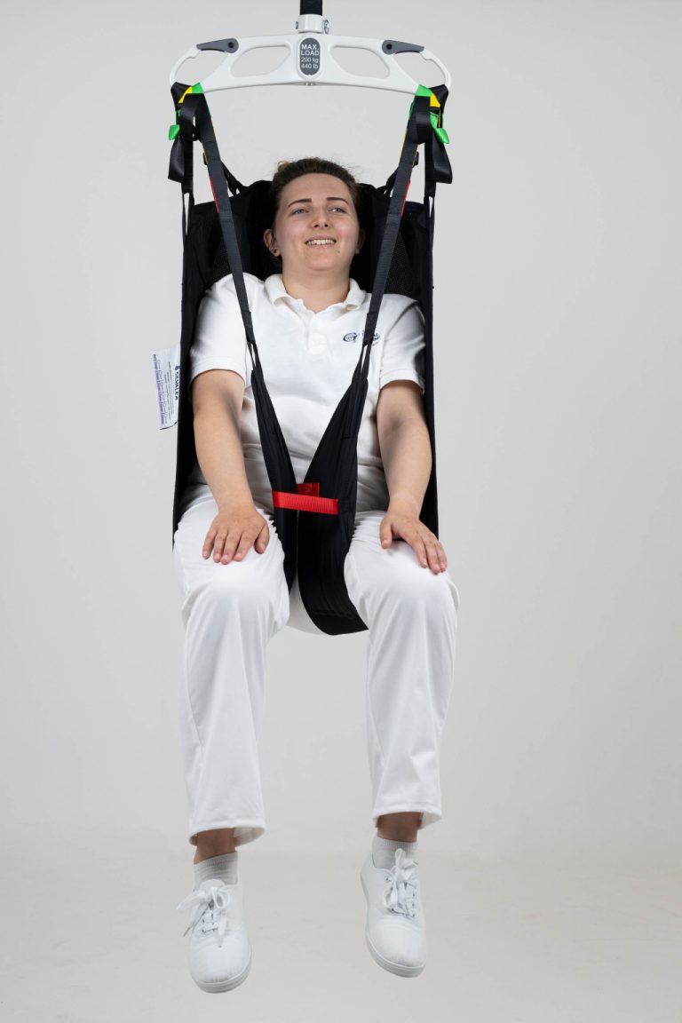 In-Situ Straight Leg with Head Support patient transfer sling front view