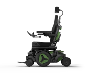 M4 Nexa power wheelchair from Permobil in green.