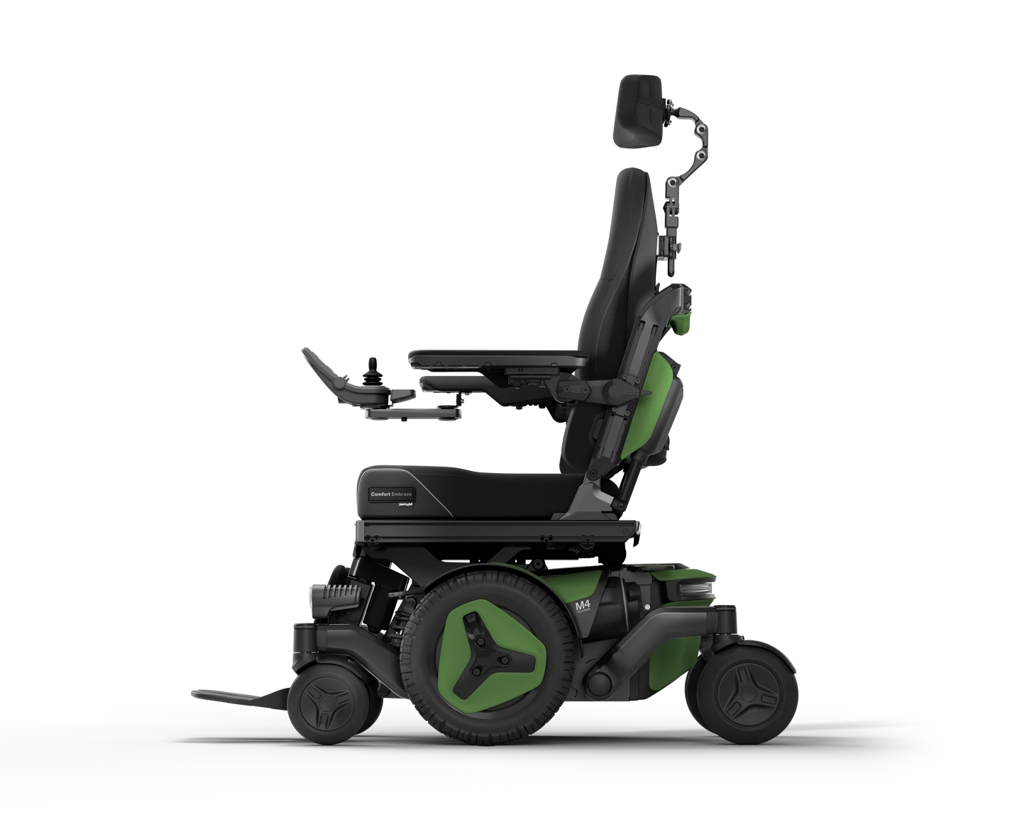 M4 Nexa power wheelchair from Permobil in green.