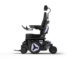 M4 Nexa power wheelchair from Permobil in light purple.