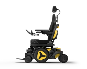 M4 Nexa power wheelchair from Permobil in yellow.