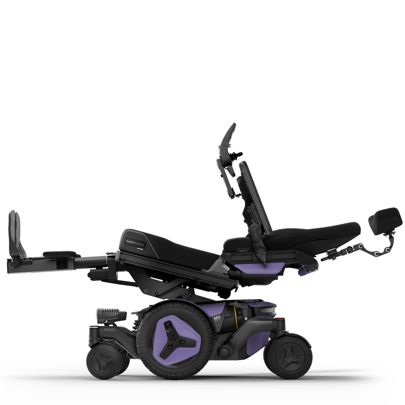 Permobil M4 Nexa power wheelchair in full recline.